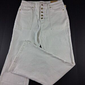 Michael Kors Higher Rise Selma Flare Jeans Women's Size 10 White Button Fly
